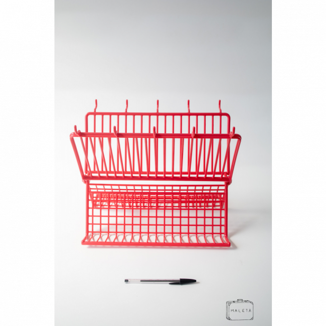 ESCORREDOR DE LOUÇA DE PLÁSTICO VERMELHO