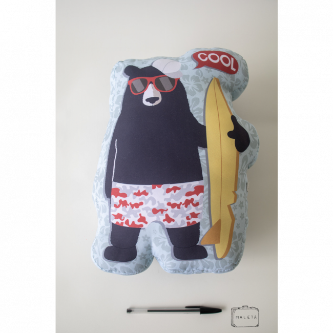 ALMOFADA URSO PRETO SURFISTA