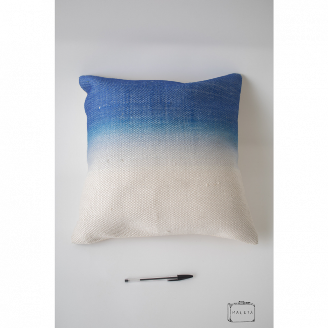 ALMOFADA AZUL BIC/AREIA - 45X45