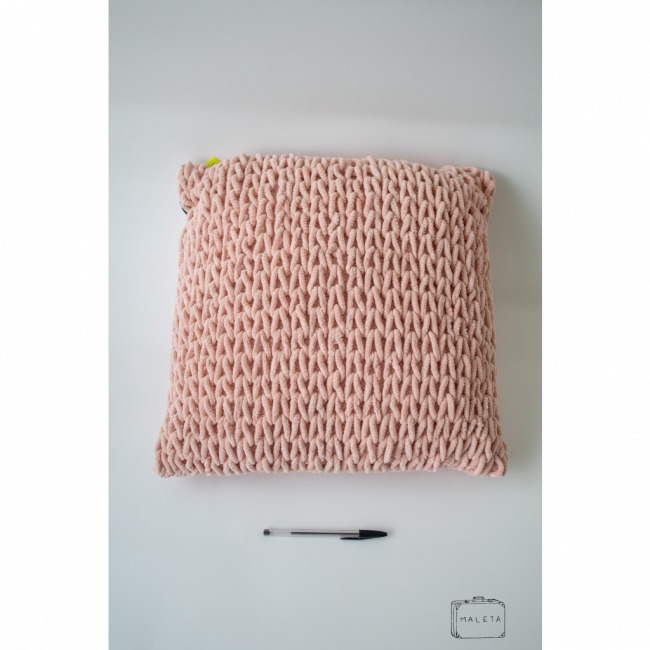 ALMOFADA ROSA CLARA TRICÔ - 45X45