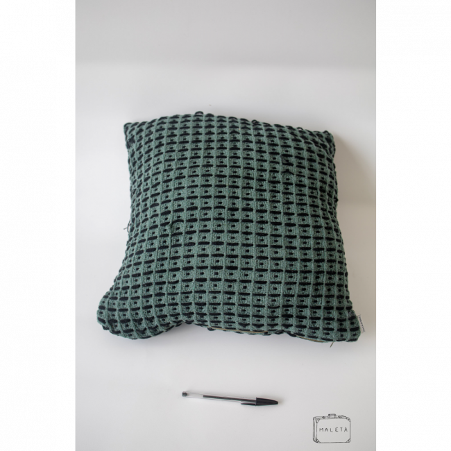 ALMOFADA VERDE ESTAMPA + PRETO - 45X45