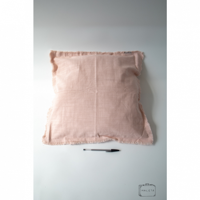 ALMOFADA ROSA LINHO - 45X45