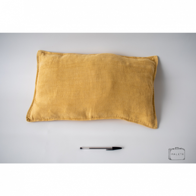 ALMOFADA AMARELA LINHO - 30X50