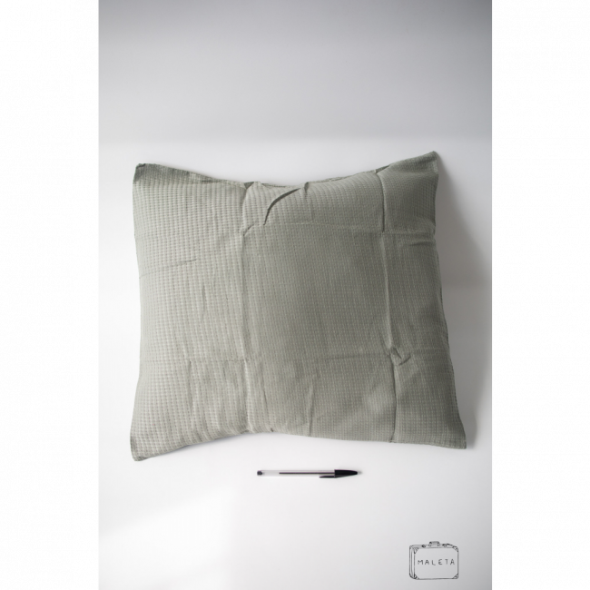 ALMOFADA JUTA CRU E PRETO - 50X50