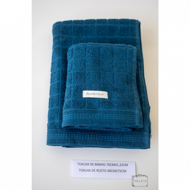 TOALHA DE BANHO COM ROSTO AZUL PETRÓLEO