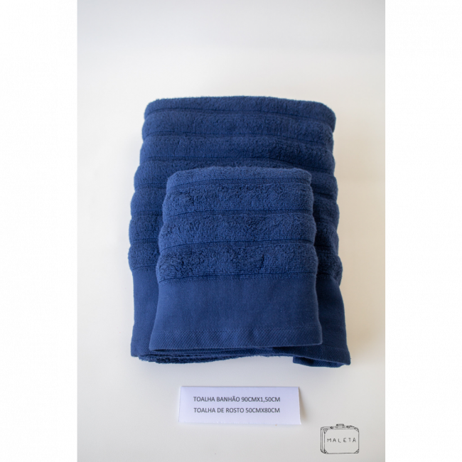 TOALHA BANHÃO COM ROSTO AZUL MARINHO