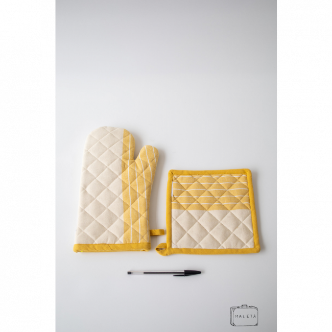 LUVA COM PANO TÉRMICO AMARELO CLARO