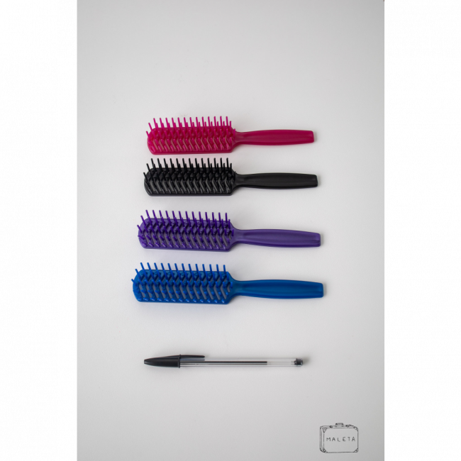 ESCOVA DE CABELO (ROXA, AZUL, PRETA E ROSA)