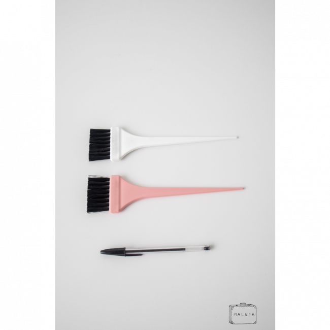 PINCEL DE CABELO G - BRANCO E ROSA