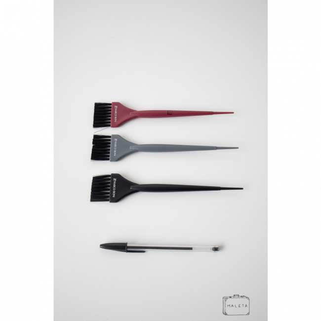 PINCEL DE CABELO P - PRETO, CINZA E BORDÔ