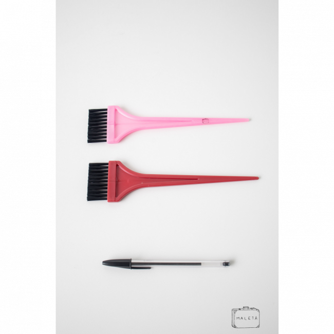 PINCEL DE CABELO M - ROSA E VERMELHO