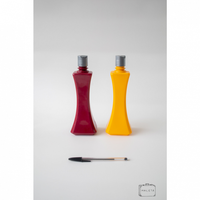POTE PARA SHAMPOO/CONDICIONADOR (VINHO E AMARELO)