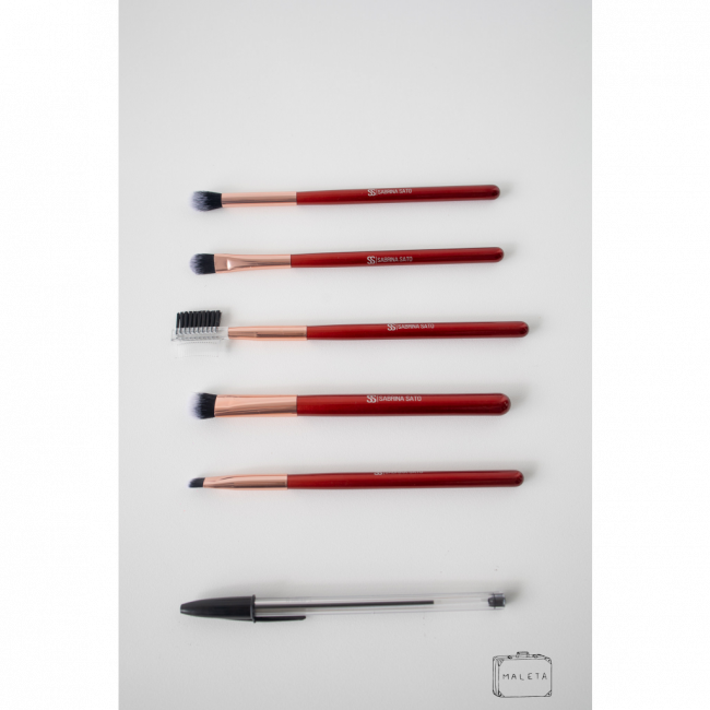 KIT DE PINCÉIS PARA MAQUIAGEM OLHOS SABRINA SATO - MARSALA