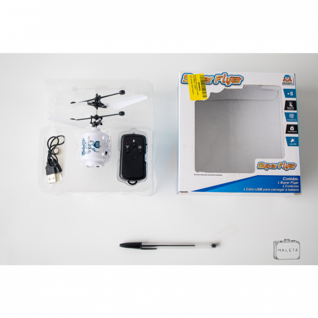 BRINQUEDO INFANTIL SUPER FLYER COM CONTROLE REMOTO - 3 PEÇAS
