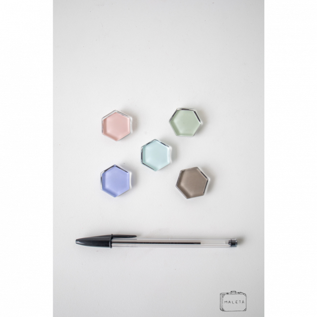 IMÃ HEXÁGONO COLORIDOS PASTÉIS