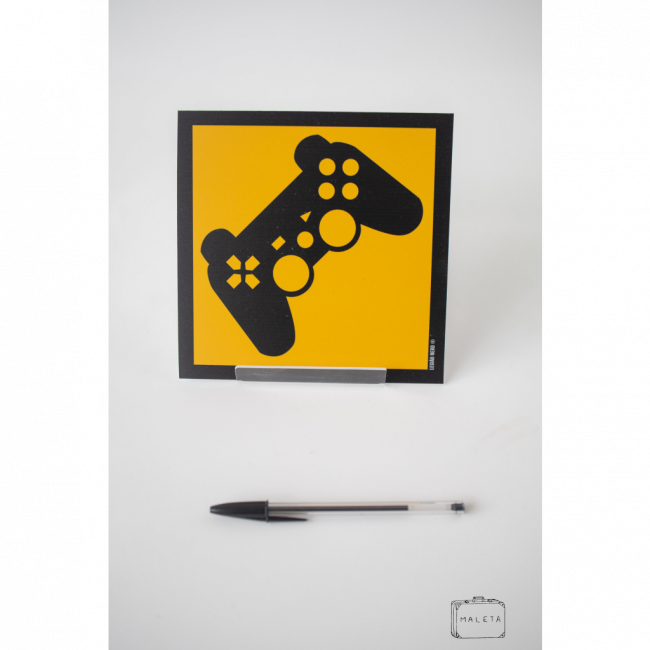 PLACA PVC AMARELA CONTROLE PLAYSTATION