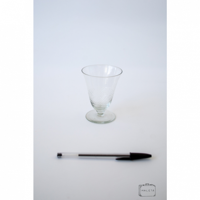 TAÇA BAIXA CRISTAL TEXTURA LOSANGOS