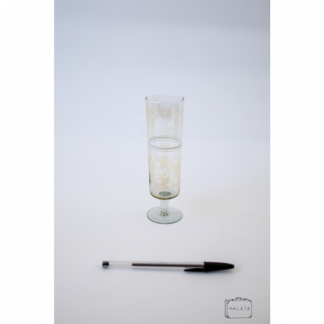 TAÇA CHAMPAGNE CRISTAL DETALHE 3 LISTRAS BRANCAS
