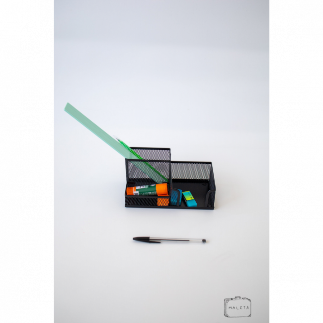 KIT ESCRITÓRIO ARAMADO PRETO - 3 PEÇAS