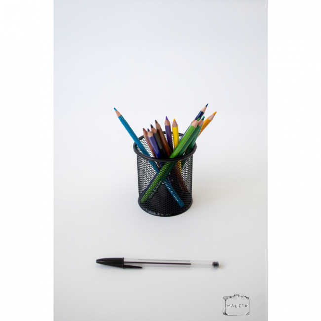 PORTA-CANETA ARAMADO PRETO