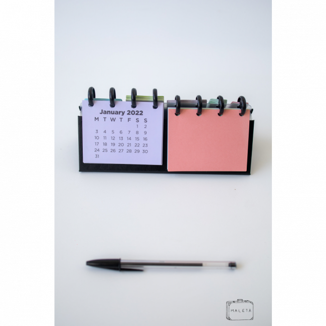 CALENDÁRIO DE MESA ESPIRAL COM BLOCO DE ANOTAÇÕES