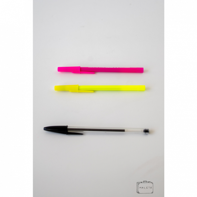 CANETA BIC NEON (ROSA E AMARELA)