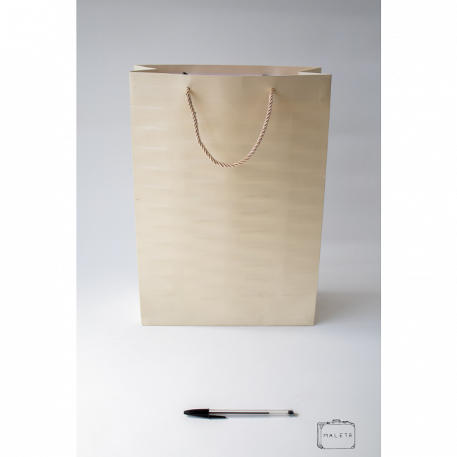 SACOLA PAPEL CREME COM ALÇA