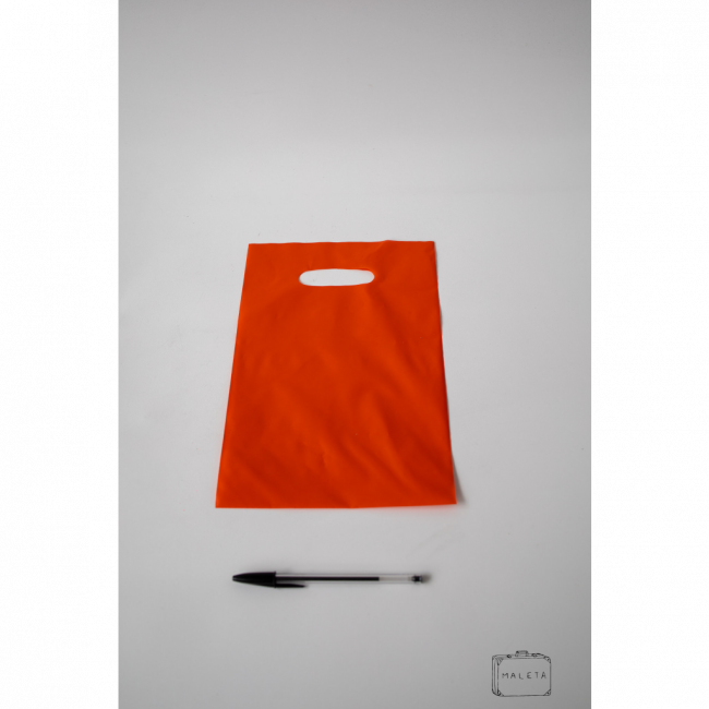 SACOLA PLÁSTICA LARANJA - PEQUENA