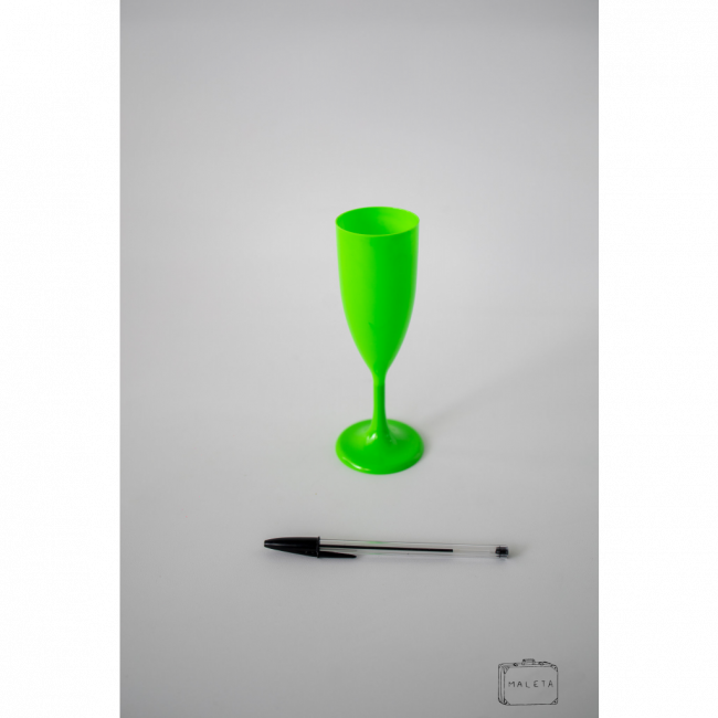TAÇA CHAMPAGNE ACRÍLICO VERDE NEON