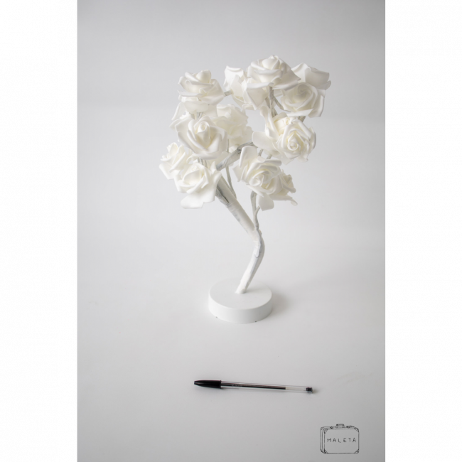 LUMINÁRIA DE MESA ROSEIRA BRANCA - EUROPEIA