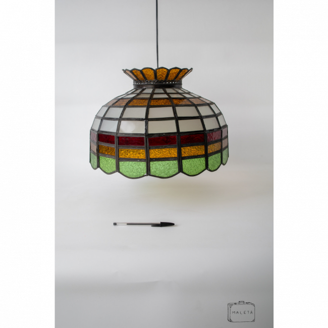 LUMINÁRIA PENDENTE VITRAL COLORIDO
