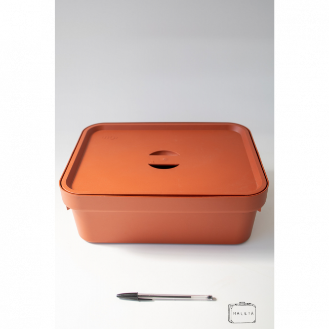 CAIXA ORGANIZADORA TERRACOTA COM TAMPA - MÉDIA