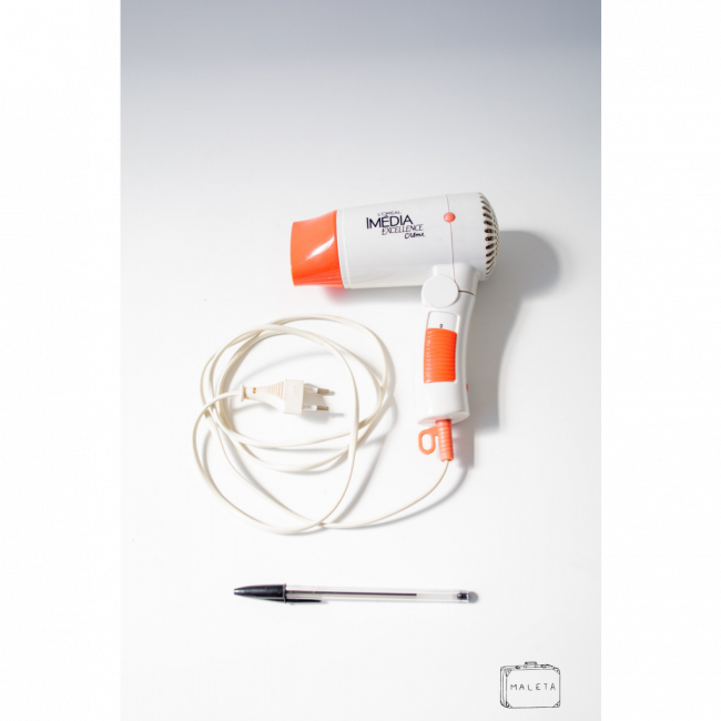 SECADOR DE CABELO PORTÁTIL L\'ORÉAL OFF-WHITE COM LARANJA