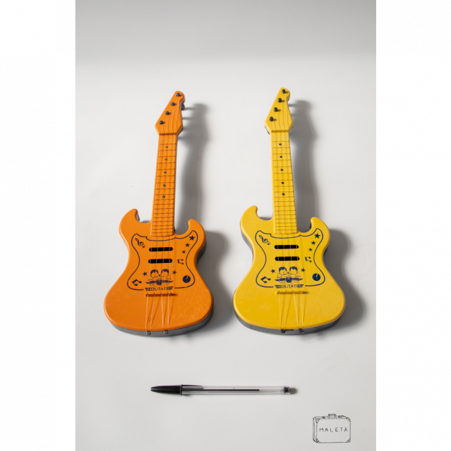 GUITARRA PLÁSTICO AMARELA E LARANJA - INFANTIL