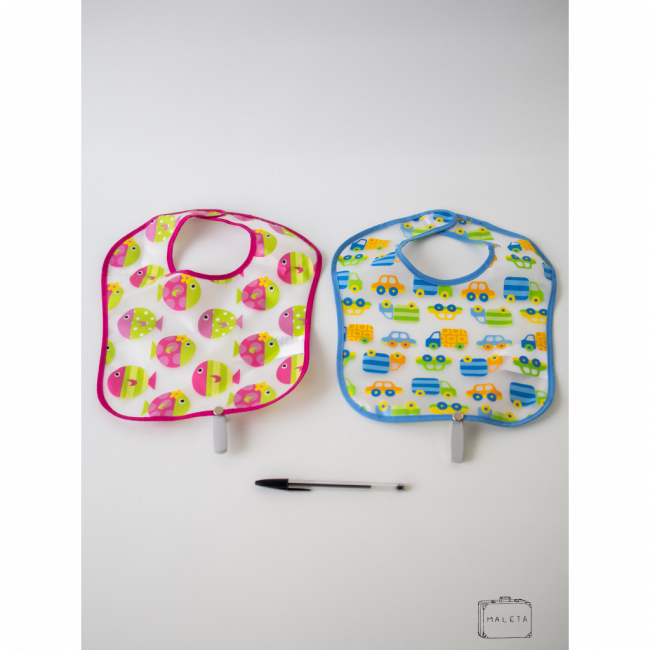 BABADORES ESTAMPADOS (ROSA E AZUL)
