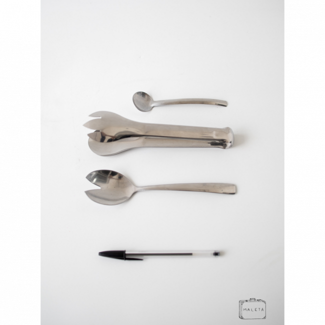 TALHERES DE INOX (PEGADOR, COLHER E COLHER DE SOPA)