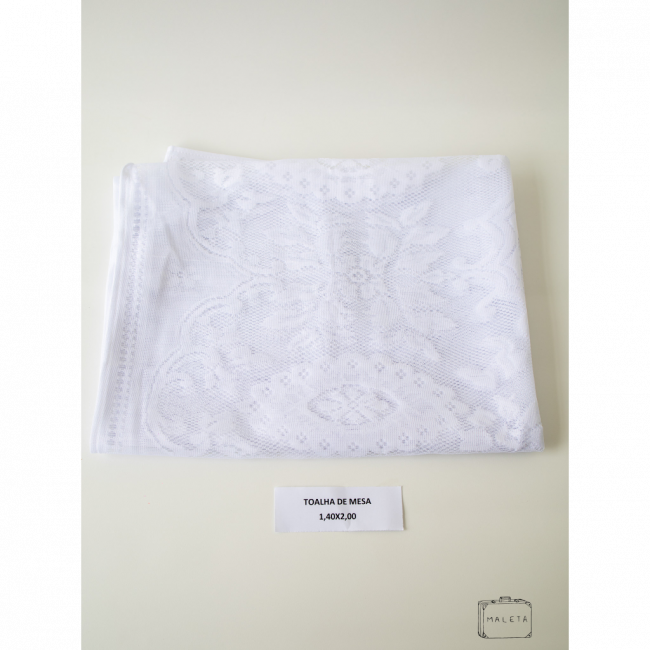 TOALHA DE MESA RENDA BRANCA - 1,40X2,00