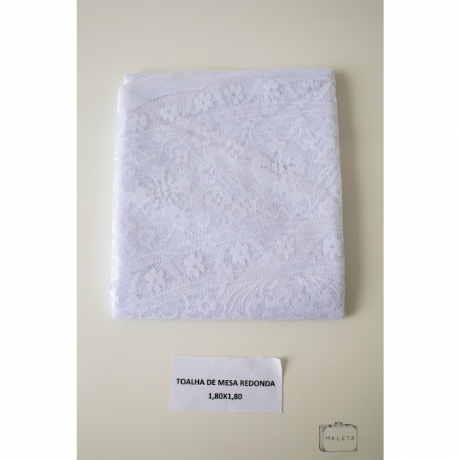 TOALHA DE MESA RENDA BRANCA REDONDA - 1,80X1,80