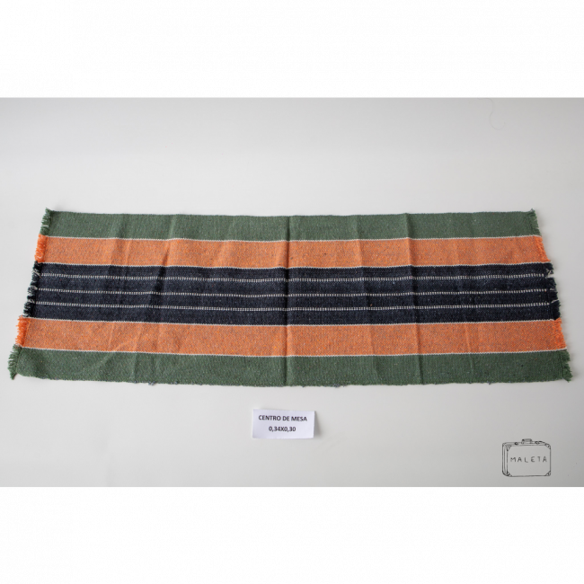 CAMINHO DE MESA LISTRADO LARANJA - 0,34X0,30