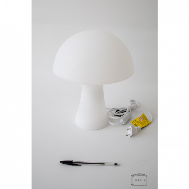 LUMINÁRIA DE MESA PLÁSTICO BRANCA COGUMELO - MÉDIA