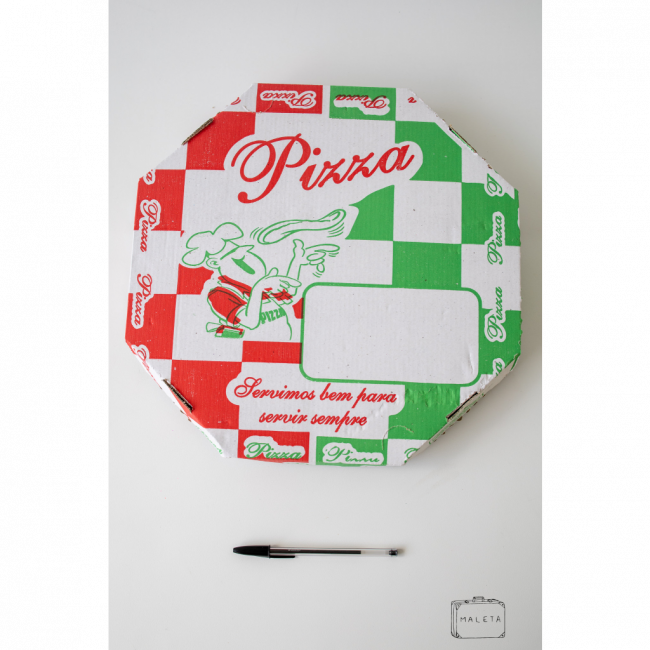 CAIXA DE PIZZA GRANDE COM ESCRITA