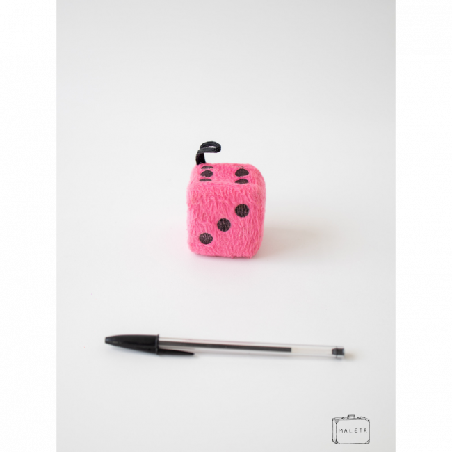 CHAVEIRO PELÚCIA DADO ROSA
