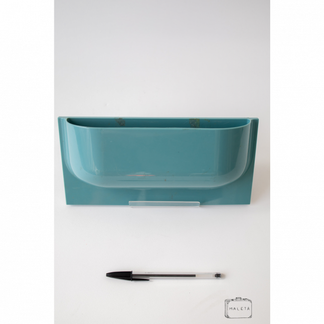 CACHEPÔ DE PAREDE PLÁSTICO VERDE TURQUESA - RETANGULAR