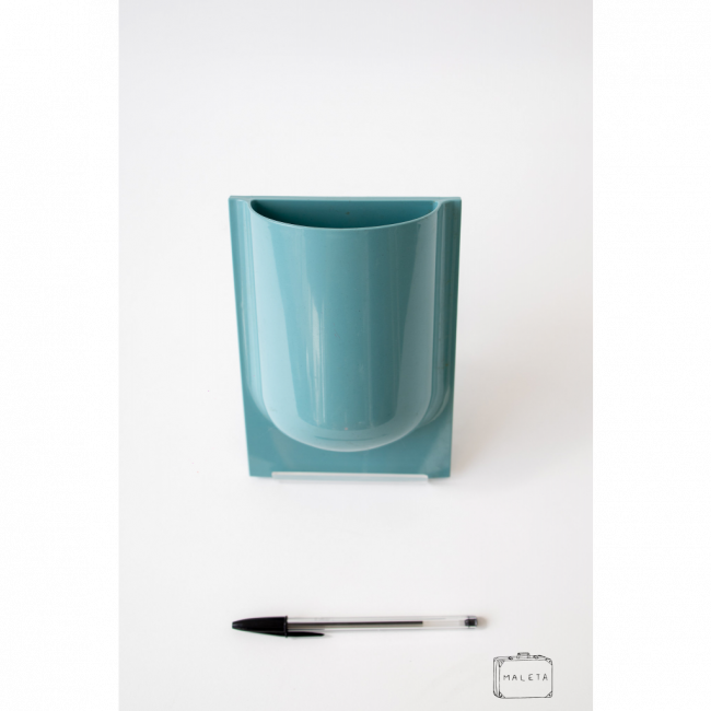 CACHEPÔ DE PAREDE PLÁSTICO VERDE TURQUESA - QUADRADO