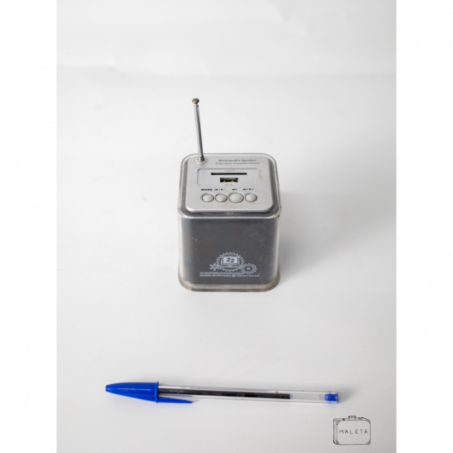 CAIXA DE SOM AM/FM BLUETOOTH - PRETA COM ACRÍLICO