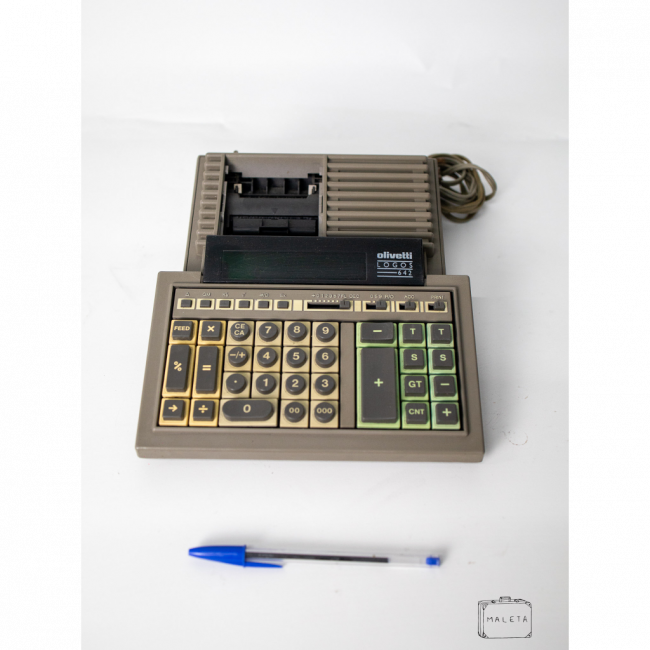 CALCULADORA ANTIGA OLIVETTI - CINZA