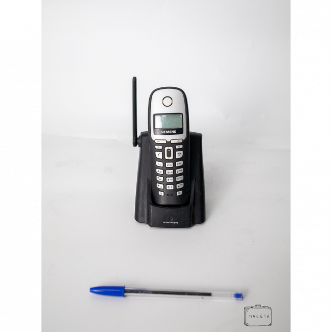 TELEFONE SEM FIO SIEMENS PRETO COM PRATA