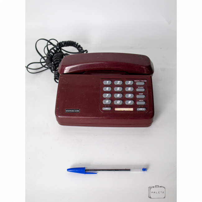 TELEFONE DYNACOM COM FIO VINHO
