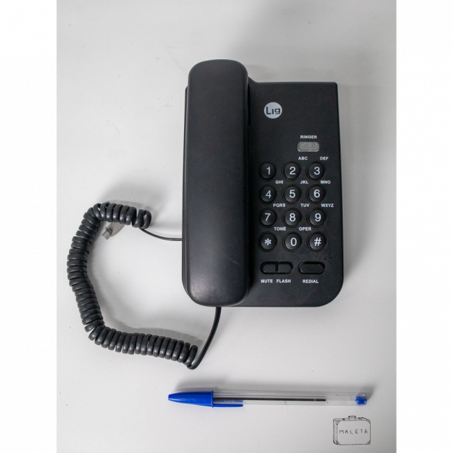 TELEFONE LIG COM FIO PRETO