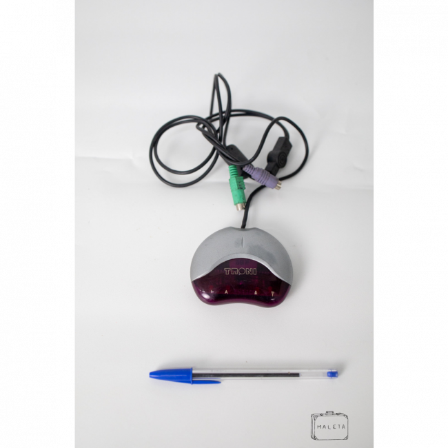 MOUSE TRONI CINZA COM VERMELHO